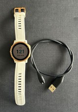 Garmin Fenix 6S Pro - White Silicone Band - Rose Gold Bezel