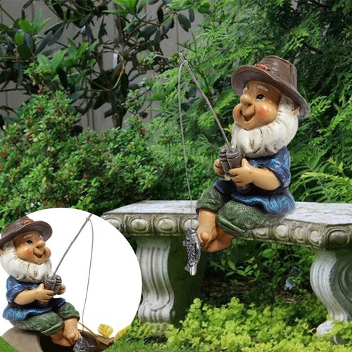 Garden gnome fishing - garden, &