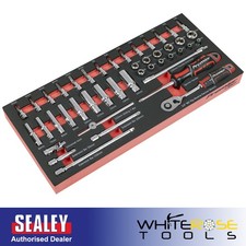 Sealey Socket Set with Tool Tray 1/4"Sq Drive Premier Hand Tools 44pc