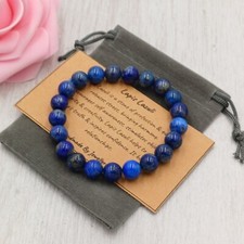 LAPIS LAZULI Bracelet Stretch Fit Handmade +Gift Bag & Card Gemstone 4/6/8mm
