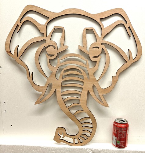 Large laser cut wood elephant - large,