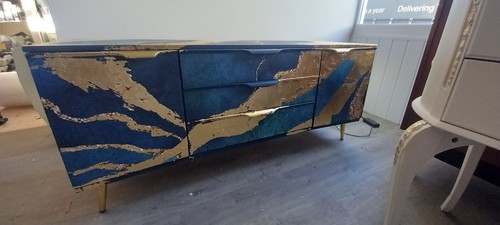 Midcentury sideboard teal and - midcentury,