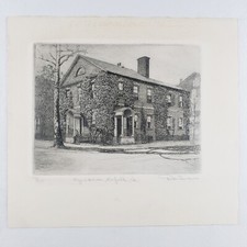 Moses Myers House Norfolk Art Print 1950s Don Swann Engraving Virginia Jew A170