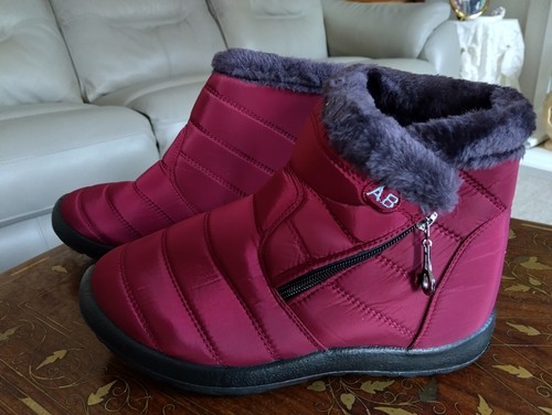 Waterproof burgundy boots - waterproof,