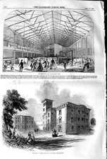 Original Old Antique Print