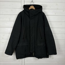 GAP Jacket Mens Size Large Black Padded Insulated Primaloft Coat Hooded Outdoor