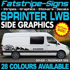to fit MERCEDES SPRINTER LWB GRAPHICS STICKERS STRIPES RACE CAMPER VAN MOTORHOME