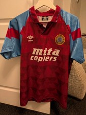 Aston Villa 1991/92 Home Shirt Retro Remake – Claret & Blue – S– Great Condition
