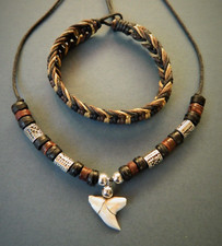 Shark tooth necklace mens boys