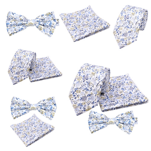 Floral blue liberty style tie - floral,