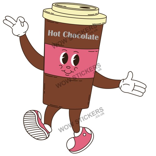 Hot chocolate mascot sticker - mascot,