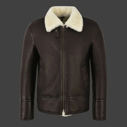 Men white fur shearling - b3,