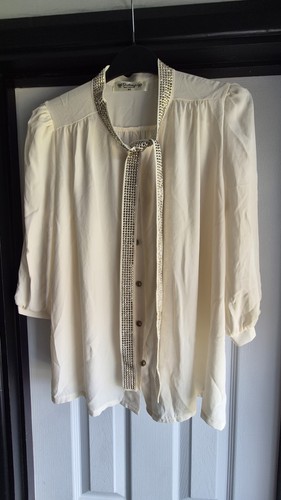 Vintage cream blouse - vintage,