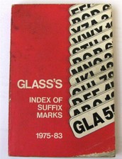 GLASS'S Suffix Registration Numbers Index 1975-83 Car Reg Marks