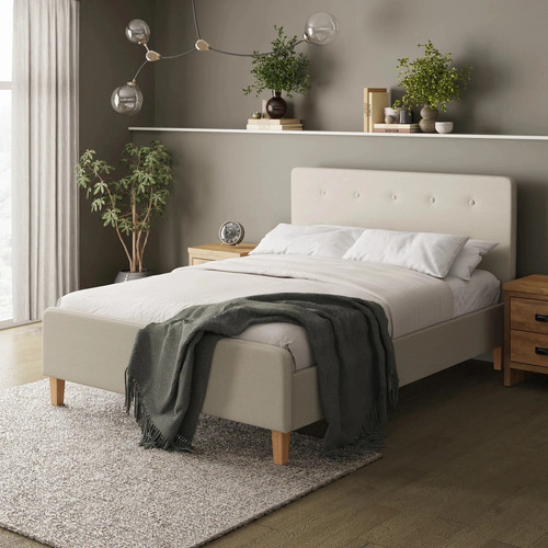 Double natural fabric bed - double,