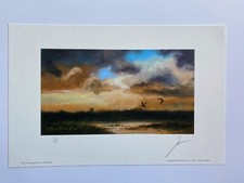 Game shooting sport Duck Limited Edition Print Evening Flight by John Trickett