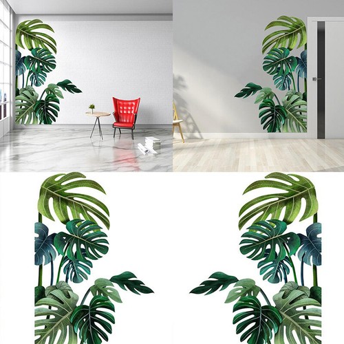 Tropical leaves flowers wall - leaves,