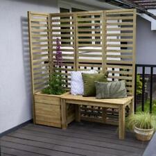 Trellis Bench and Planter Set Modular Wooden V1 Garden Seating