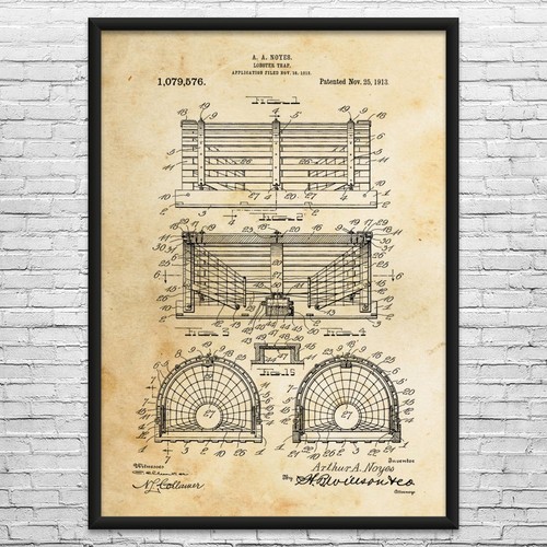 Lobster trap patent wall - patent,