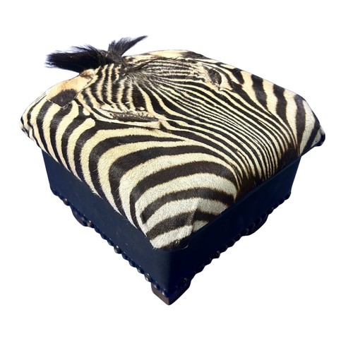 Real zebra skin ottoman - real,