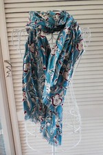 Sea Salt aqua/turquoise mix scarf/shawl 69" X 16 1/2"