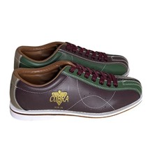 Vintage Cobra TCR-3L Bowling Shoes Brown Green Universal Size 7.5/9 Preowned