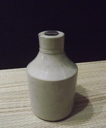 Old stoneware ink bottle - stoneware,