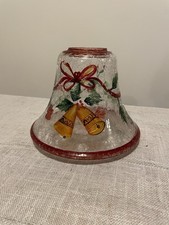 Yankee Candle Crackle Christmas Bell And Bow Glass Lamp Shade