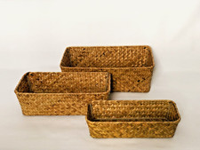 Set of 3 Wicker Weave Storage