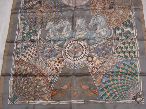 Hermes silk scarf trophees - trophees, de