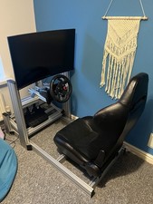 Sim Racing Rig - Curved Monitor, Seat, Wheel And Pedals Included!