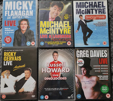 6 x Stand Up DVD's - Mickey Flanagan, Michael McIntyre, Ricky Gervais