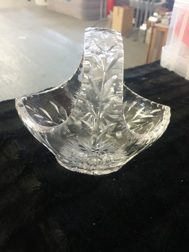 Crystal glass basket lead - basket, cut
