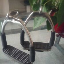 Flexi Bent Leg Safety Offset Eye Stirrups Stainless Steel Durable Rubber 4.75"