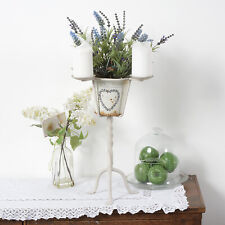 METAL ANTIQUE VINTAGE PAINTED 4 CANDLE & PLANT POT HOLDER Height 46cm