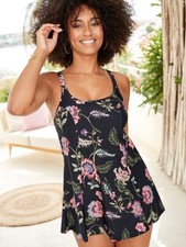 NWOT LADIES FLORAL SWIMMING DRESS BY COTTON TRADERS SIZE 10