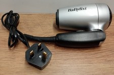 BABYLISS S103d Travel Hairdryer, Silver, Fully Working Dual Voltage 240v 125v