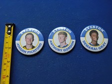 VINTAGE OLD TEAM FOOTBALLERS FROM EVERTON X 3 PIN BADGES
