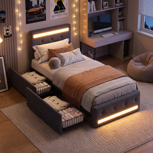 3ft upholstered bed frame with - bed,