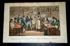 CRIBB'S PARLOUR, Print Engraved  I.R. & G.CRUICKSHANK, LIFE IN LONDON pub 1821