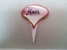 Toni Raymond hand painted ceramic sandwich marker HAM label 1950's UK