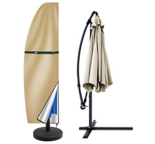 Teynewer Waterproof Parasol Cover Garden Outdoor Telescopic Pole UV & Windproof