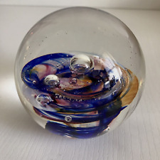 Handmade Selkirk Glass Paperweight Scotland Spectrum 2000 Kenneth Scott