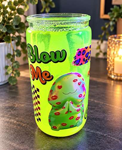 Green acrylic can - can, tumbler