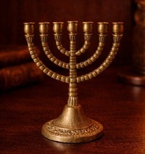Vintage Brass Mini Menorah 7