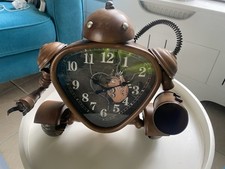 Quirky Retro Urban Industrial Style Brown Metal Robot Desk Table Mantle Clock