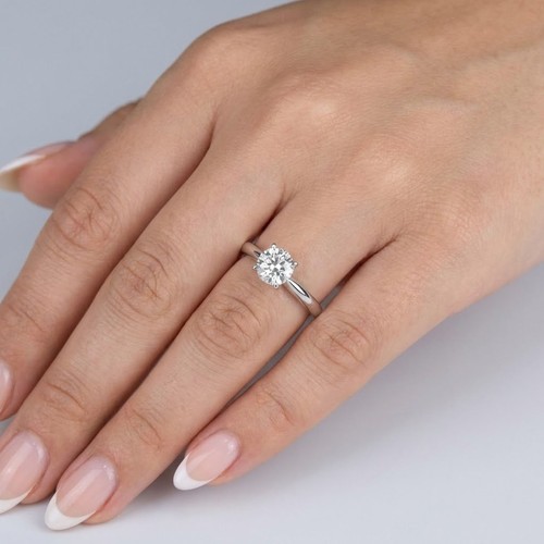 Solitaire engagement ring 14k - ring,