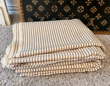 Ian Mankin Brown Ticking Stripe Fabric, 9.8 Yards