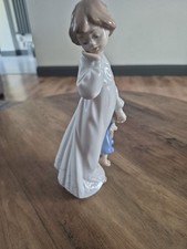 Nao Girl Figurine with Teddy Bear