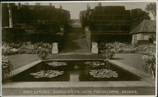Port Lympne Grand Steps With Macracarpa Hedges Real Photo 